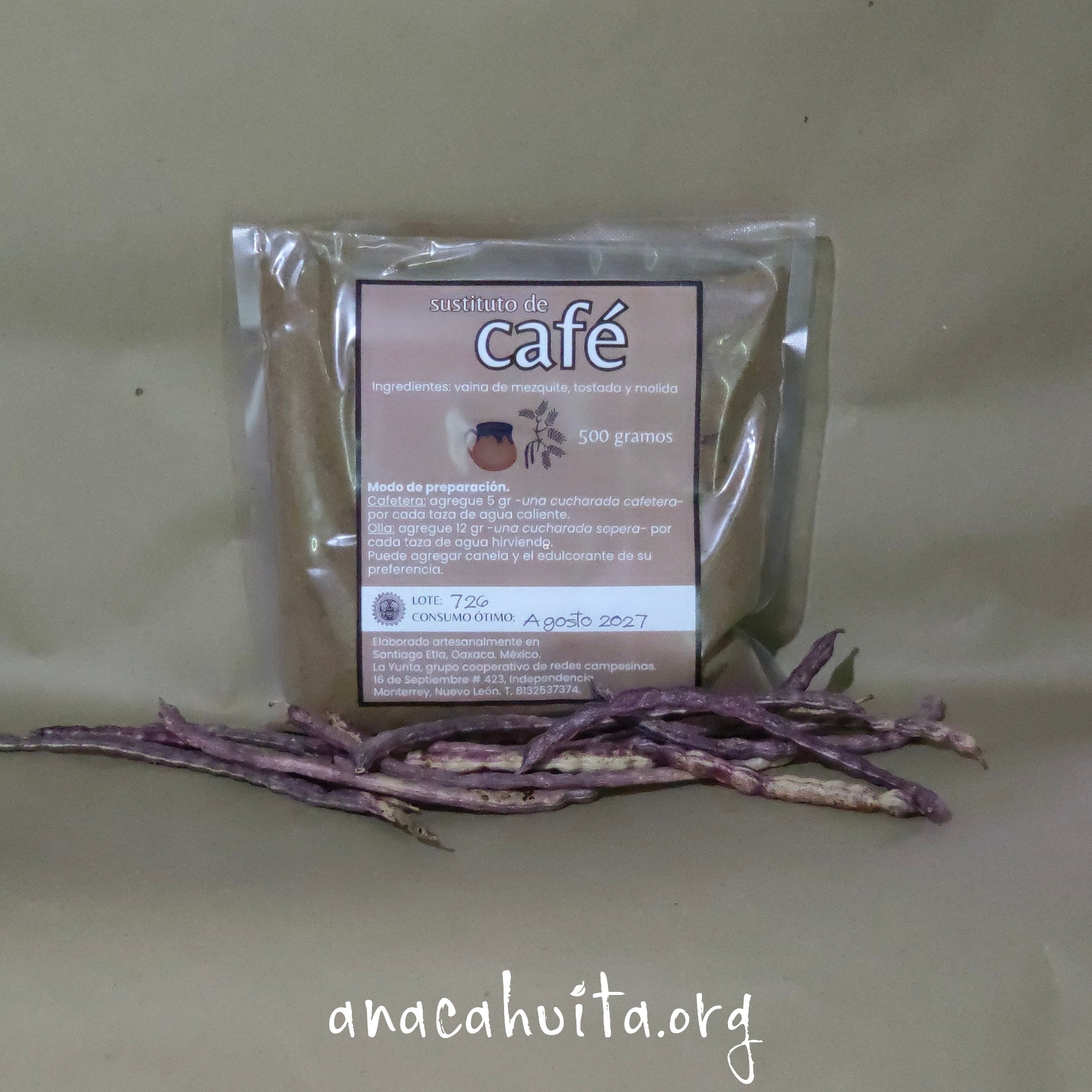 Bebida de mezquite, 500 gr