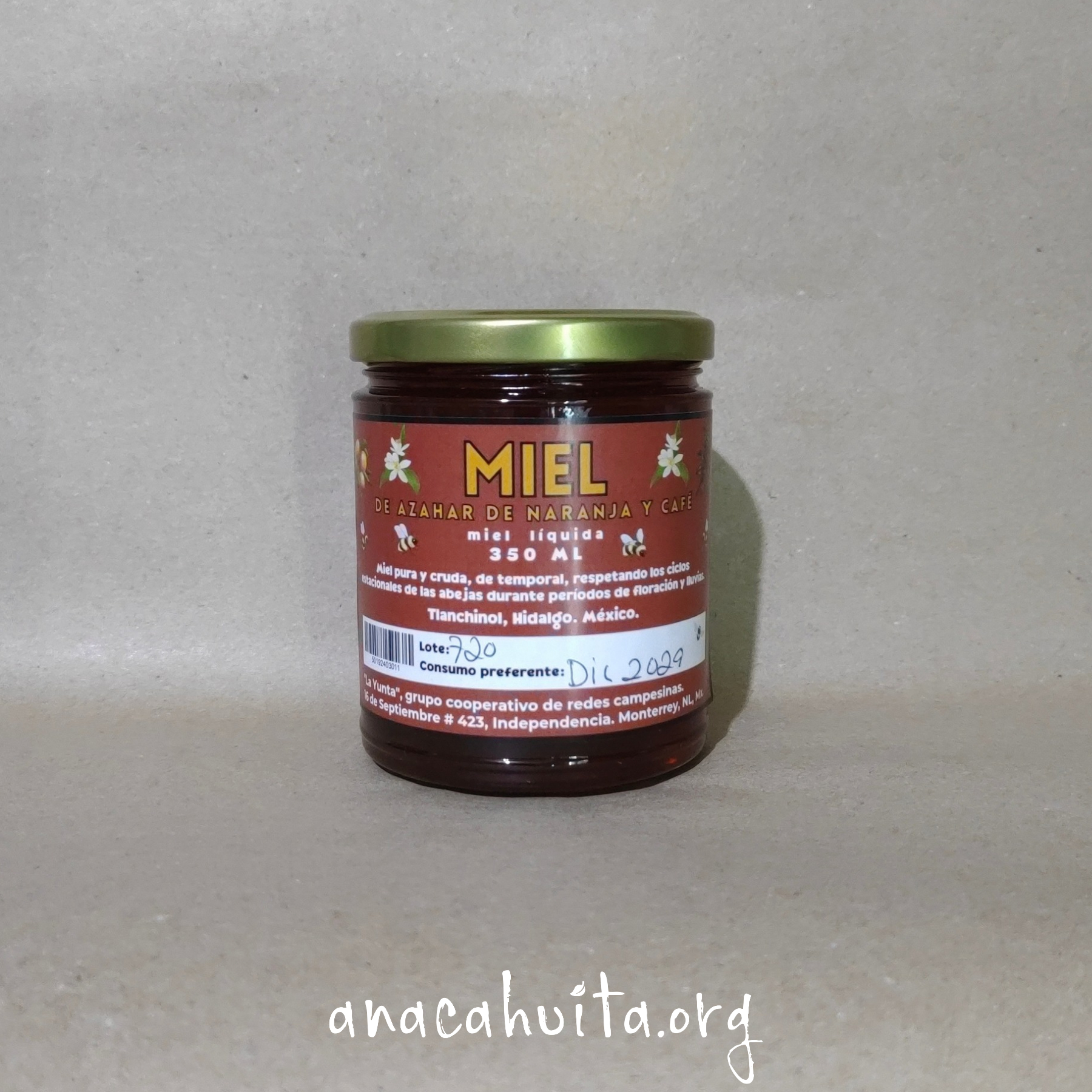 Miel de cafetal, 350 gr